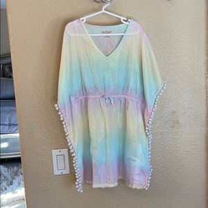 Adorable rainbow swim coverup